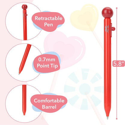 Mr. Pen- Candy Pop Pens, 8 Pack, Black Ink Retractable Gel Pens Fine Point Fast Dry, Smooth Writing, Cute Pens for Drawing, Writing Planner and School Supplies