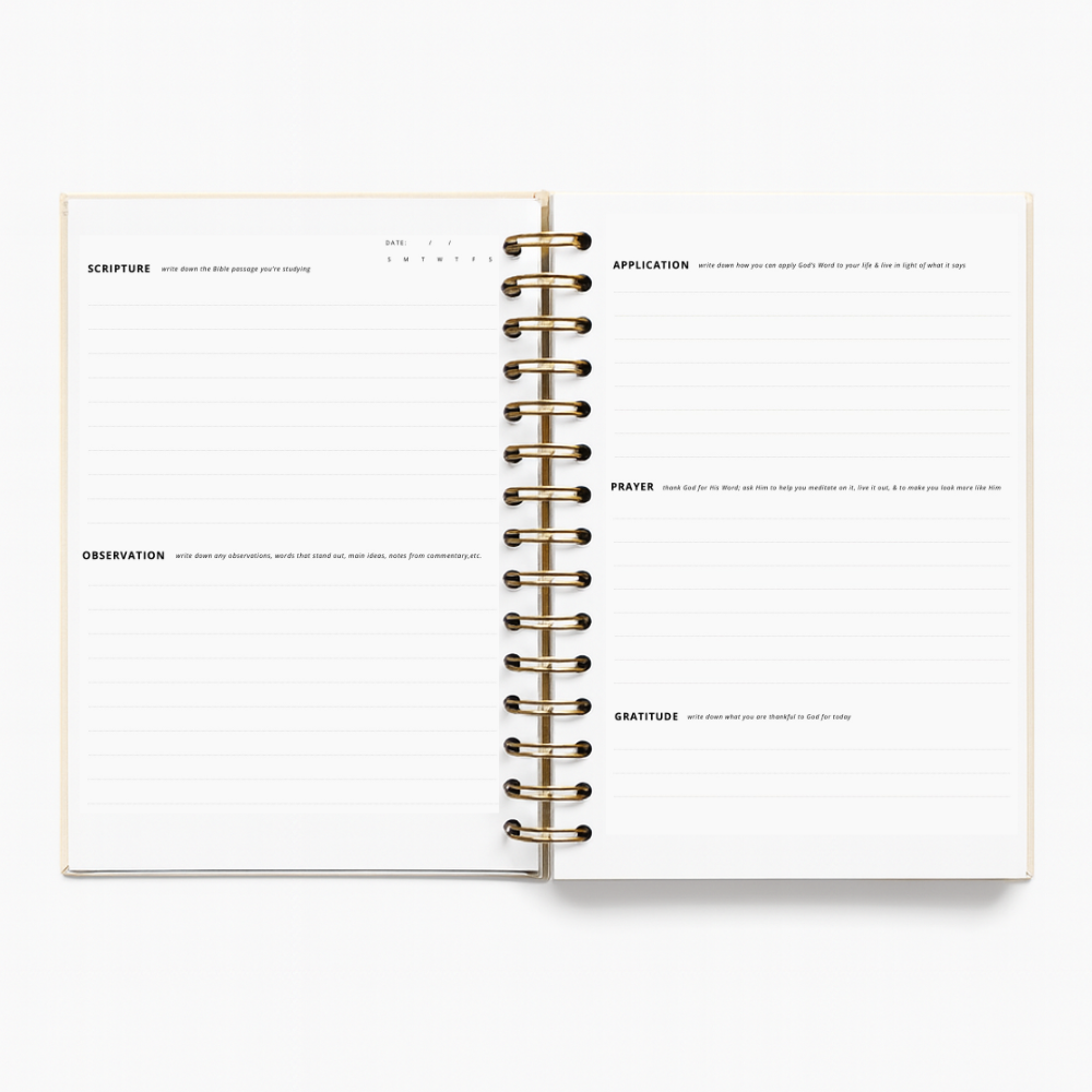 Mr. Pen- Abide Bible Study Journal – A5 Hardcover Journal with 240 Pages, 120gsm Paper, Gold Metal Spiral, Christian Gift for Women, SOAP Bible Study Method