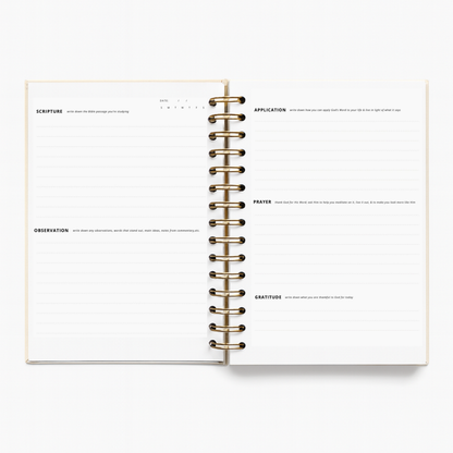 Mr. Pen- Abide Bible Study Journal – A5 Hardcover Journal with 240 Pages, 120gsm Paper, Gold Metal Spiral, Christian Gift for Women, SOAP Bible Study Method