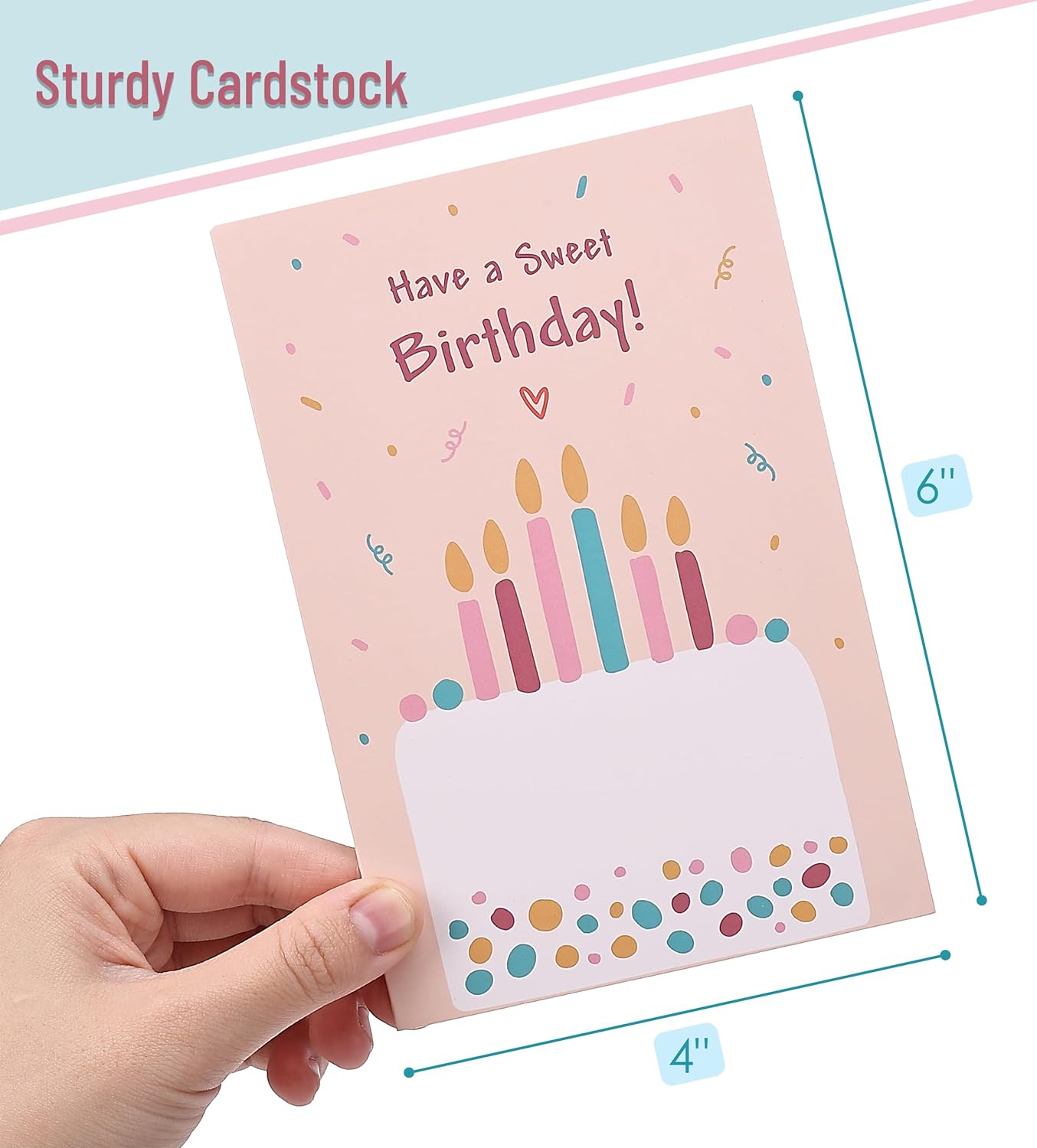 Assorted Birthday Cards with Envelopes, 20 Pack, 4 x 6