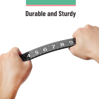 Mr. Pen- Plastic Rulers with Large Numbers, 12-Inch, 4 Pack, Metric & Imperial