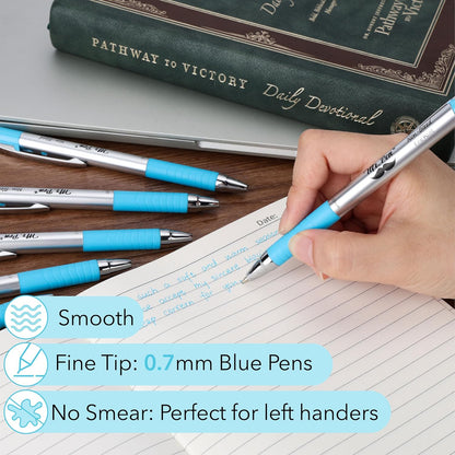 Mr. Pen- Retractable Bible Journaling Pens, 6 Pack, Blue Ink 0.7 mm Fine Tip, Smooth Writing Pen, No Smear, Comfortable Grip, Ideal for Bible Journaling, Note-Taking, Writing & Daily Use