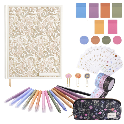 ESV Custom Single Column Journaling Bible®, Floral Hardcover with Name Box – Pink, Blue, Cream, or Marigold