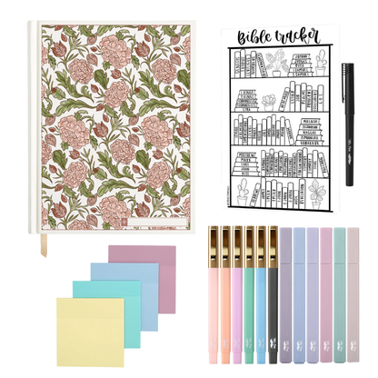 ESV Custom Journaling Bible®, Floral Hardcover with Name Box – Pink, Blue, Cream, or Marigold