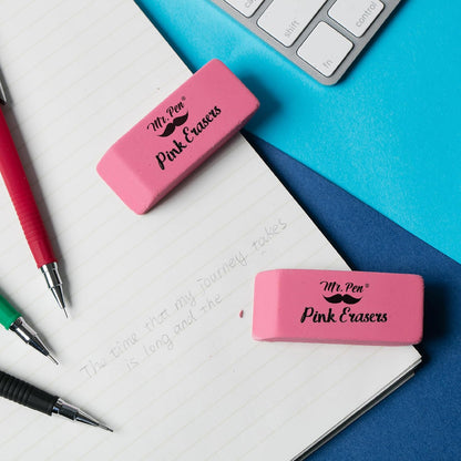 Mr. Pen- Pink Pencil Eraser, 6 Pack, Large Latex Free | Block Erasers for School, Office, Art Sketching, Homework, Exams, Clean Smudge-Free Correction