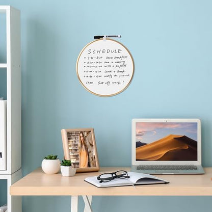 Mr. Pen- Round Dry Erase Board, 11.5” with a Black Dry Erase Marker, Gold Frame, Small White Board