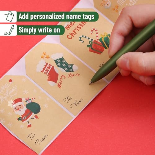 Mr. Pen- Christmas Gift Tags Stickers, 2" x 3", 250 pcs, Kraft Christmas Gift Tags Self-Adhesive