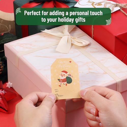 Mr. Pen- Christmas Gift Tags Stickers, 2" x 3", 250 pcs, Kraft Christmas Gift Tags Self-Adhesive