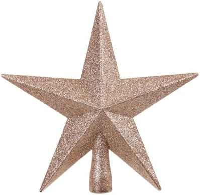 Mr. Pen- Glitter Star Tree Topper, 8-Inch, Champagne Star Christmas Tree Topper Star, Christmas Tree Star Topper