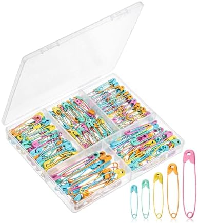 Mr. Pen- Safety Pins Assorted, 300 Pack, 5 Different Sizes, Colorful, Assorted Safety Pins, Safety Pin