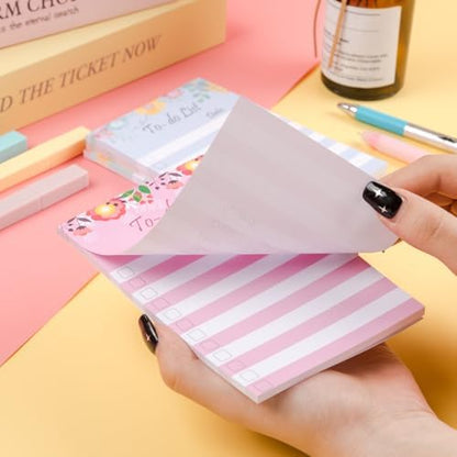 To Do List Sticky Notes 4x6, 4 Pads, 200 Sheets, Floral Header