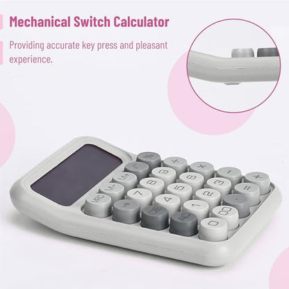 Mechanical Switch Calculator, 12 Digits, Large LCD Display, Pink Calculator Big Buttons, Mechanical Calculator, Calculators Desktop Calculator, Cute Calculator, Aesthetic Calculator Pink