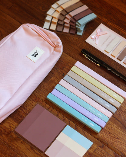 Mr. Pen – Annotation Essentials Kit for Book Lovers, Aesthetic Highlighters, Transparent Sticky Notes, Annotation Key Bookmark, Stickers & Pencil Pouch