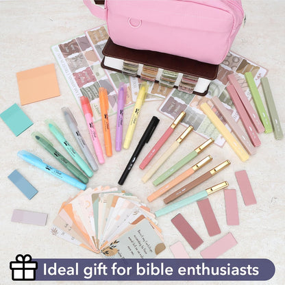 Mr. Pen- Bible Journaling Kit for Women, Bible Study Supplies Journaling Bible Highlighters and Pens No Bleed, Pencil Case, Fineliner, Prayer Cards, Laminated Tabs, Magnetic Bookmarks