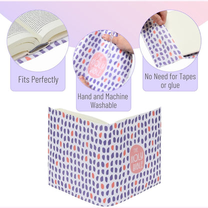Bible Book Cover, 8" x 6.3", Bible Sleeve Cover, Book Covers for Bibles, Book Covers for Paperback Book Covers for Hardcover, Book Covers for Soft Cover Books