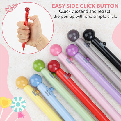 Mr. Pen- Candy Pop Pens, 8 Pack, Black Ink Retractable Gel Pens Fine Point Fast Dry, Smooth Writing, Cute Pens for Drawing, Writing Planner and School Supplies