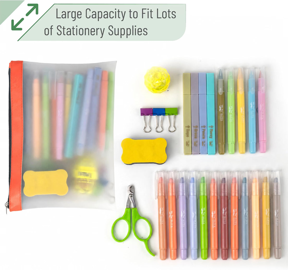 Mr. Pen- Clear Pencil Pouch, 9" x 6.88", 3 Pack, Durable TPU Material Large Water-Resistant Pencil Bags with Smooth Zipper, Multipurpose Clear Pouch for Stationery, School, Office
