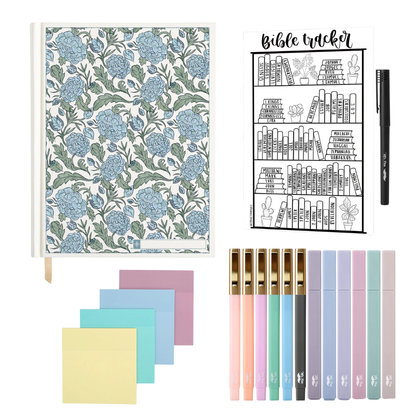 ESV Custom Journaling Bible®, Floral Hardcover with Name Box – Pink, Blue, Cream, or Marigold