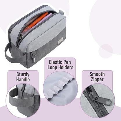 Mr. Pen- High Capacity Pencil Case, Large Pencil Pouch with 3 Compartments and 2 Pockets, Large Pencil Bag with Smooth Zipper, Cute Pencil Case Pouch Organizer, School Supplies for Teens