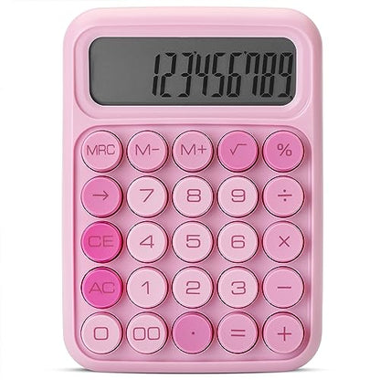 Mechanical Switch Calculator, 12 Digits, Large LCD Display, Pink Calculator Big Buttons, Mechanical Calculator, Calculators Desktop Calculator, Cute Calculator, Aesthetic Calculator Pink