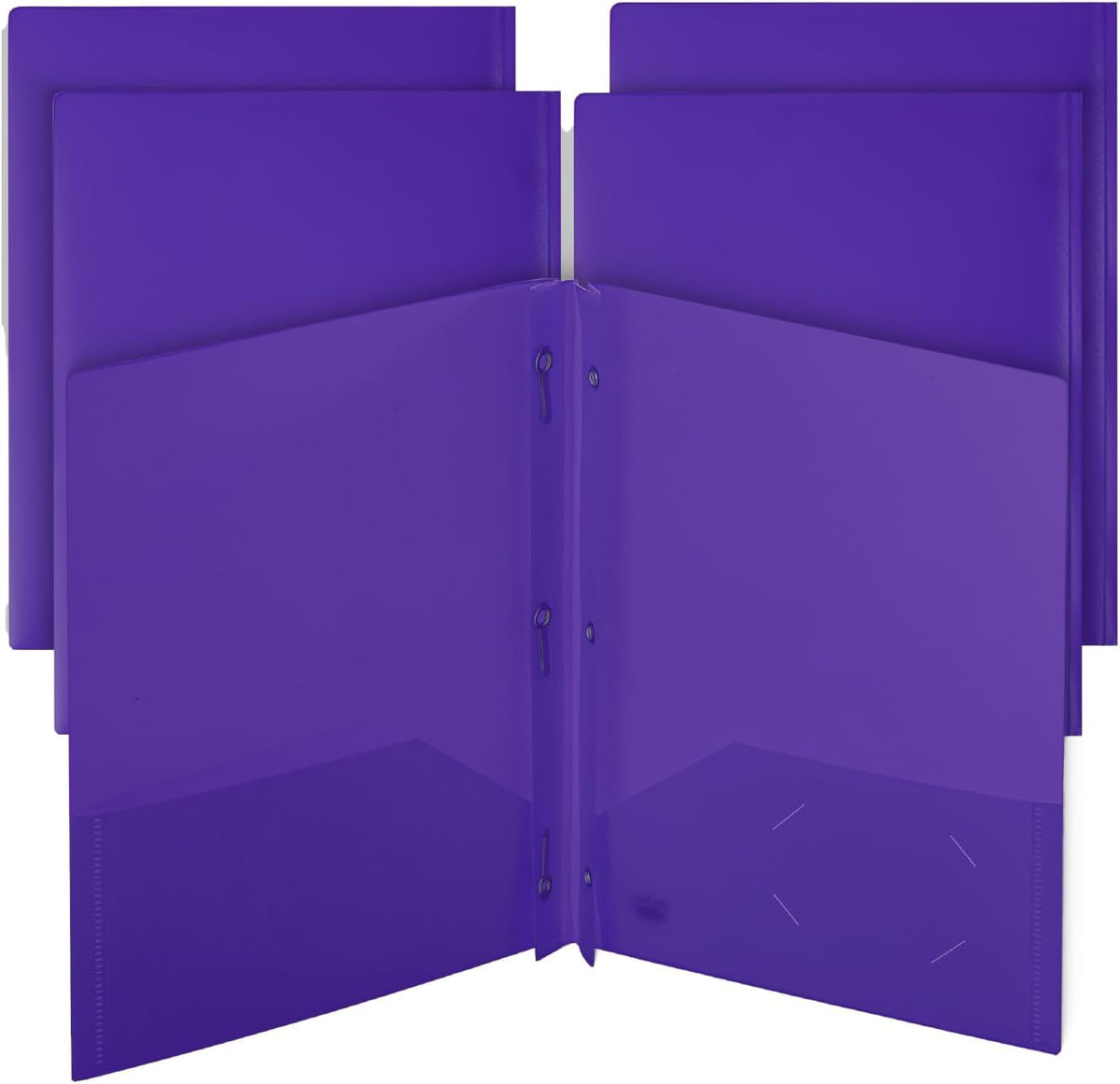 Mr. Pen- Plastic Folders with Pockets and Prongs, 5 Pack, Purple, Pocket Folders, Folders with Prongs