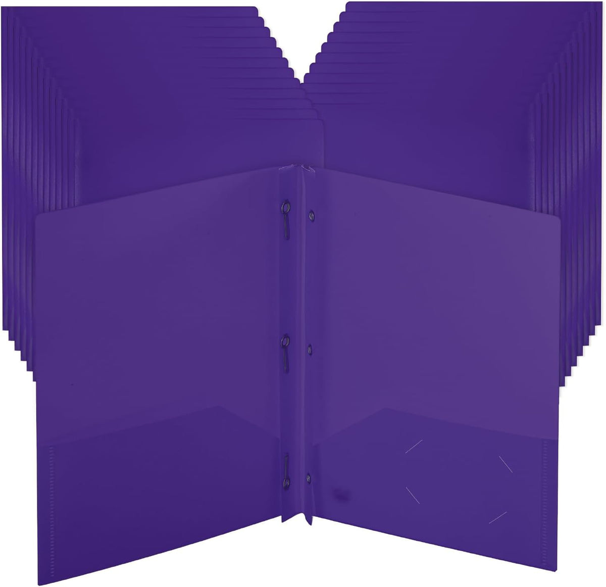Mr. Pen- Plastic Folders with Pockets and Prongs, 24 Pack, Letter Size, Purple