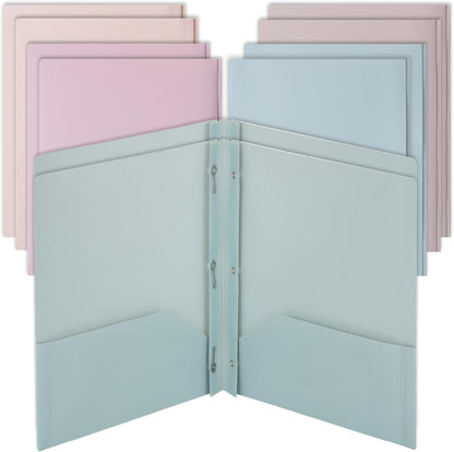 Mr. Pen- Plastic Folders with Pockets and Prongs, 10 Pack, Letter Size, Colorful