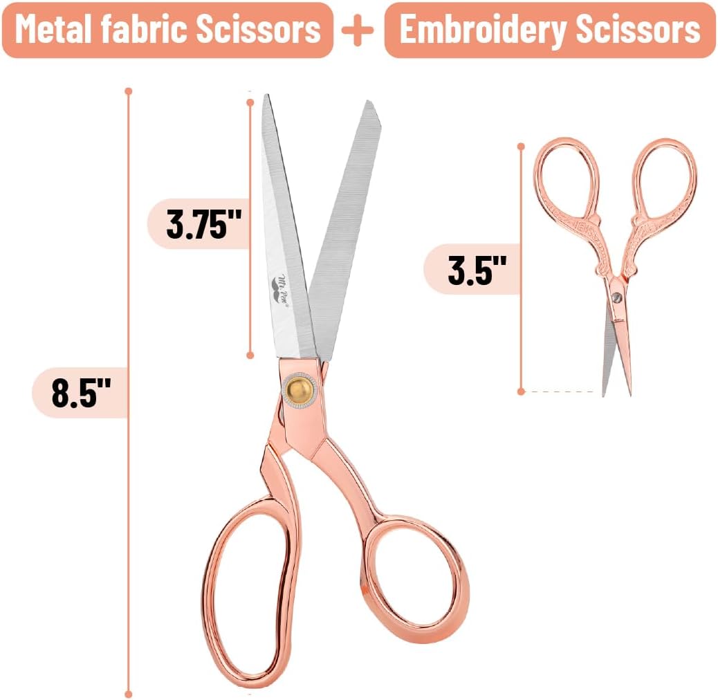 Mr. Pen- Fabric Scissors and Embroidery Scissors Set, 8.5" & 3.5", Stainless Steel