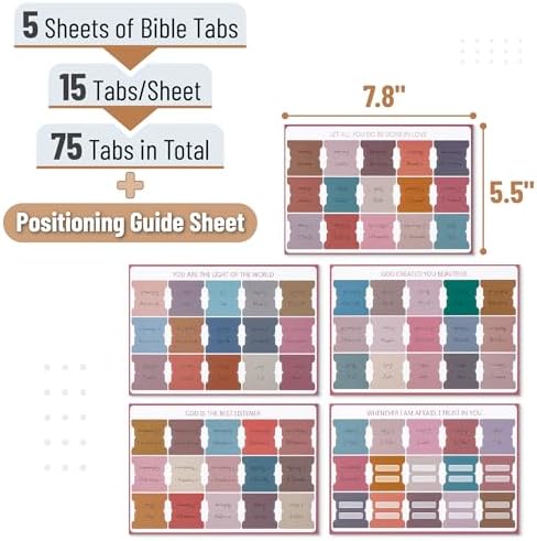 Mr. Pen- Bible Tabs, 75 Tabs, Vintage, Laminated Bible Tabs for Women and Men, Bible Tabs for Study Bible