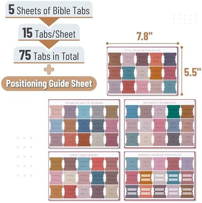 Mr. Pen- Bible Tabs, 75 Tabs, Vintage, Laminated Bible Tabs for Women and Men, Bible Tabs for Study Bible