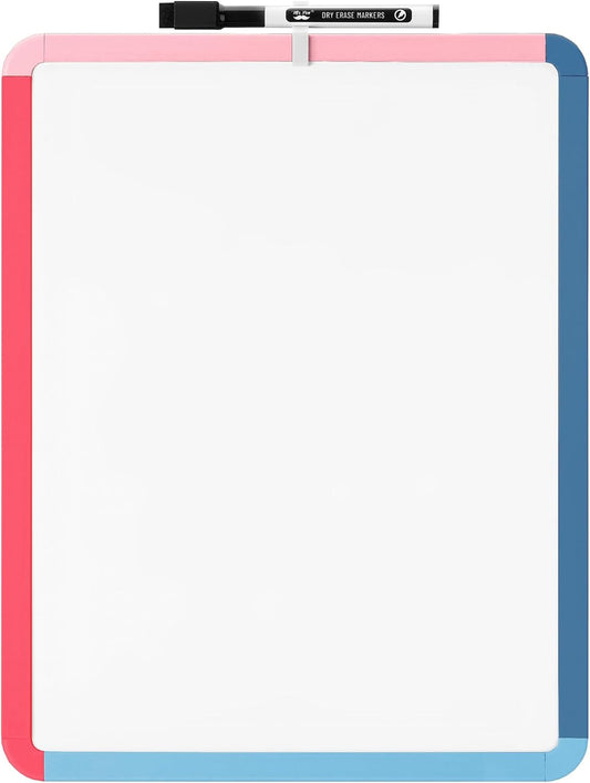 Dry Erase Board, 14" x 11", Colorful Frame, Marker Included