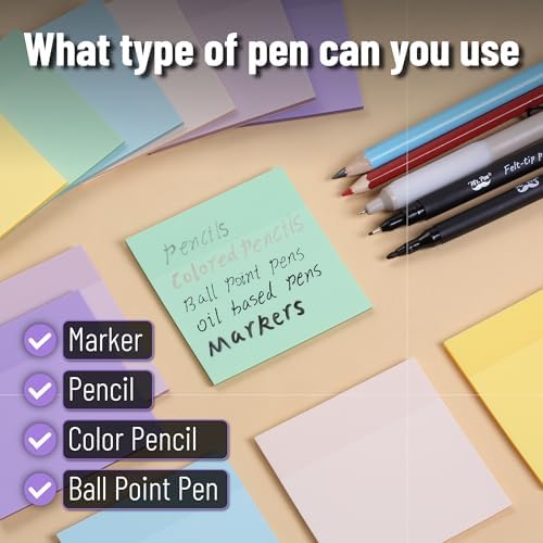 Mr. Pen- Transparent Sticky Notes, 3”x3”, Morandi Colors, 12 Pads, 600 Sheets, See Through Sticky Notes, Bulk Sticky Notes Transparent