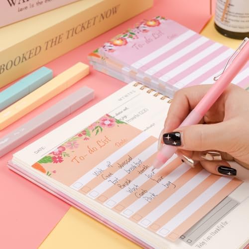 To Do List Sticky Notes 4x6, 4 Pads, 200 Sheets, Floral Header