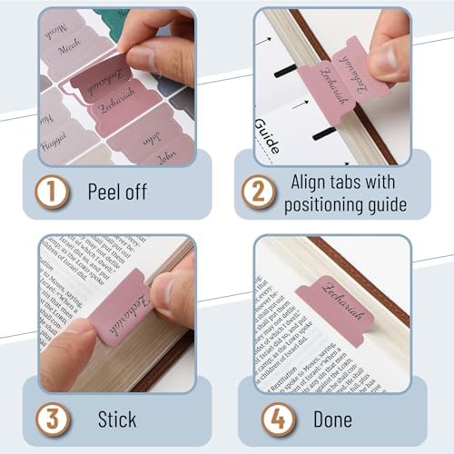 Mr. Pen- Bible Tabs, 75 Tabs, Vintage, Laminated Bible Tabs for Women and Men, Bible Tabs for Study Bible