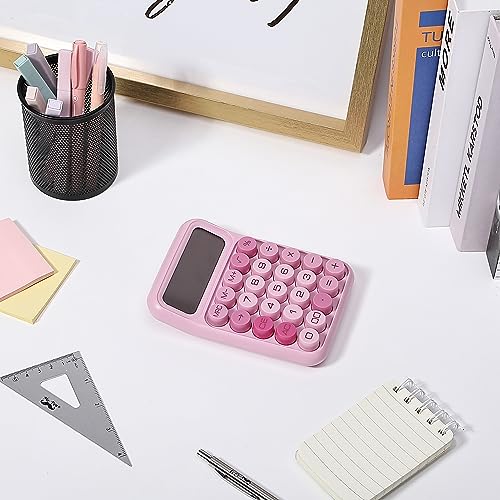 Mechanical Switch Calculator, 12 Digits, Large LCD Display, Pink Calculator Big Buttons, Mechanical Calculator, Calculators Desktop Calculator, Cute Calculator, Aesthetic Calculator Pink