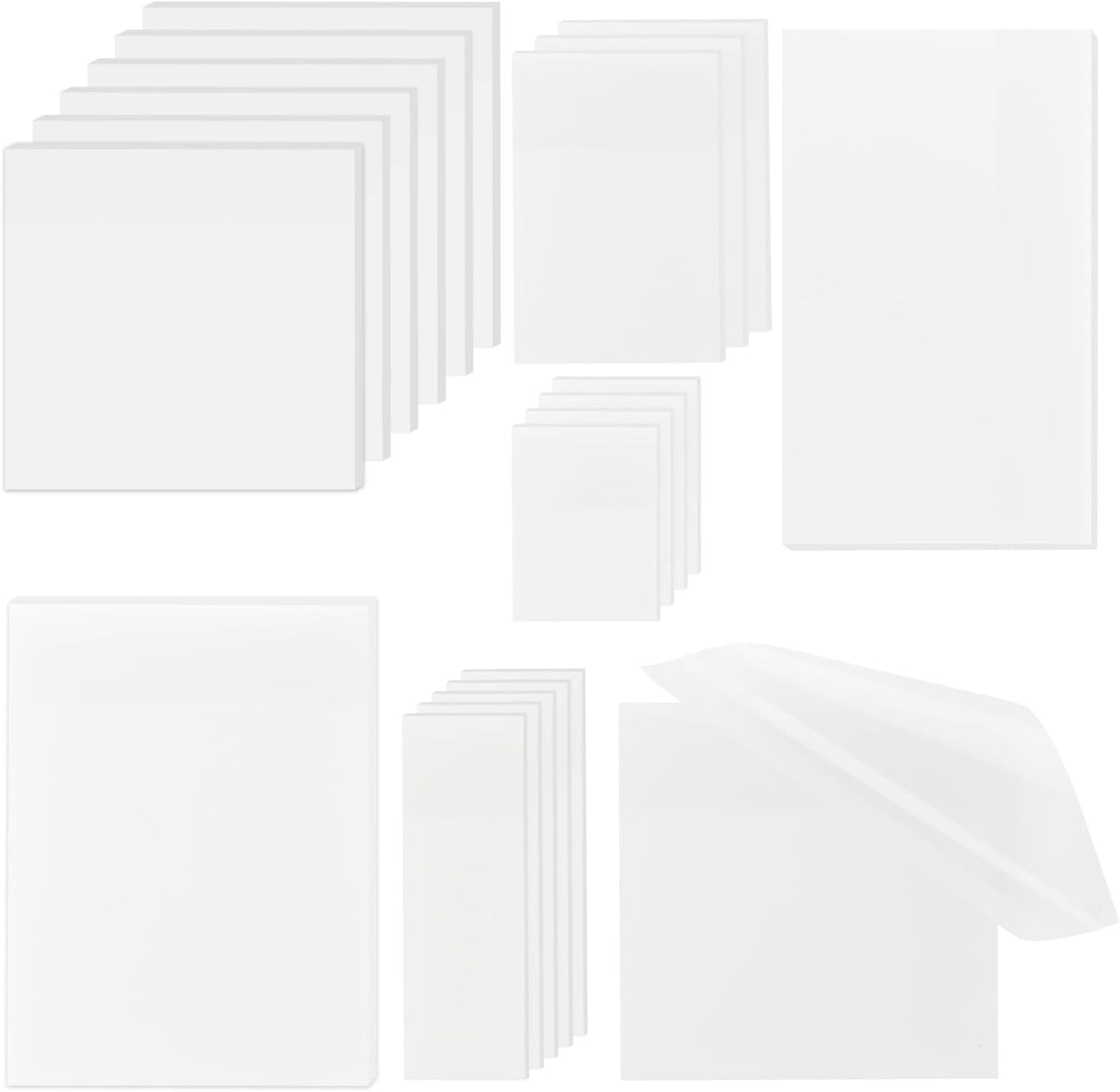 Mr. Pen- Transparent Sticky Notes Set, 1000 Sheets, 6 Sizes