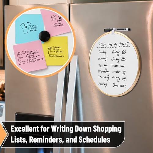 Mr. Pen- Round Dry Erase Board, 11.5” with a Black Dry Erase Marker, Gold Frame, Small White Board