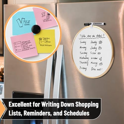 Mr. Pen- Round Dry Erase Board, 11.5” with a Black Dry Erase Marker, Gold Frame, Small White Board