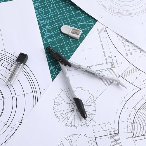 Convertible Compass for Geometry, Drafting, 5-Inch Circles