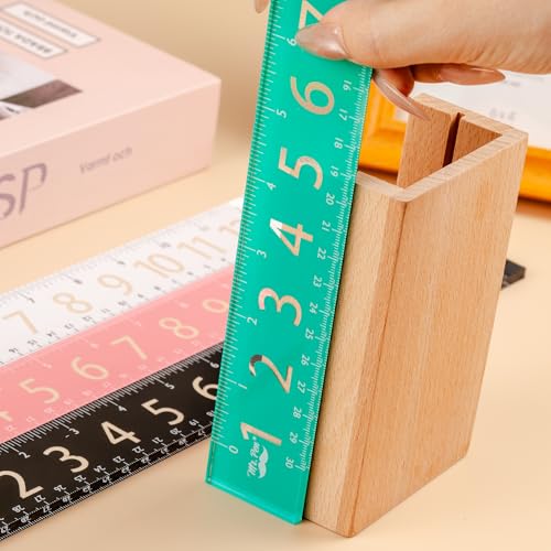 Mr. Pen- Plastic Rulers with Large Numbers, 12-Inch, 4 Pack, Metric & Imperial