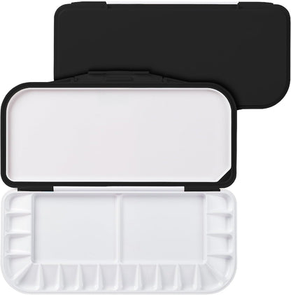 Mr. Pen- Airtight Watercolor Palette with Lid, Black, 18 Wells and 2 Mixing Areas, Empty Watercolor Palette
