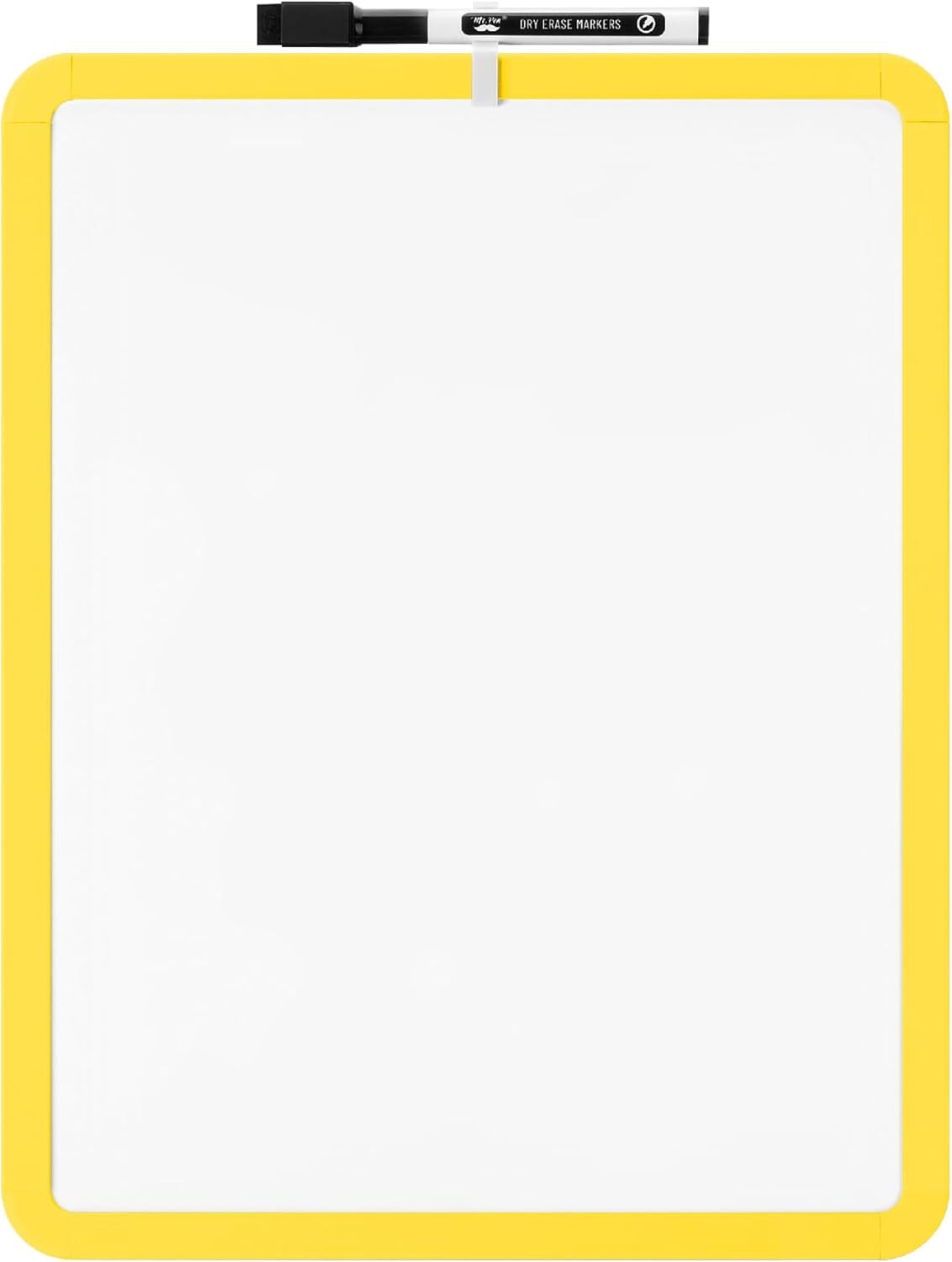 Dry Erase Board, 14” x 11” with a Black Dry Erase Marker, Yellow Frame, Small White Board, White Board for Kids, White Board for Students, Small Dry Erase Board, Mini White Board