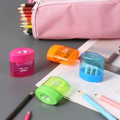 Mr. Pen- Pencil Sharpeners Manual, 24 Pack, Dual Hole, Colorful Pencil Sharpeners Handheld Pencil Sharpener, Colored Pencil Sharpener for Kids