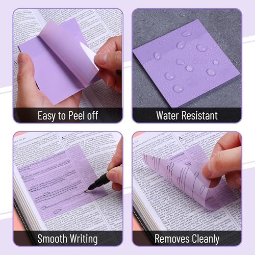 Mr. Pen- Transparent Sticky Notes, 3”x3”, Morandi Colors, 12 Pads, 600 Sheets, See Through Sticky Notes, Bulk Sticky Notes Transparent