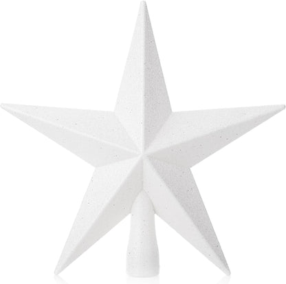Mr. Pen- Glitter Star Tree Topper, 8-Inch, White Star Christmas Tree Topper Star, Christmas Tree Star Topper