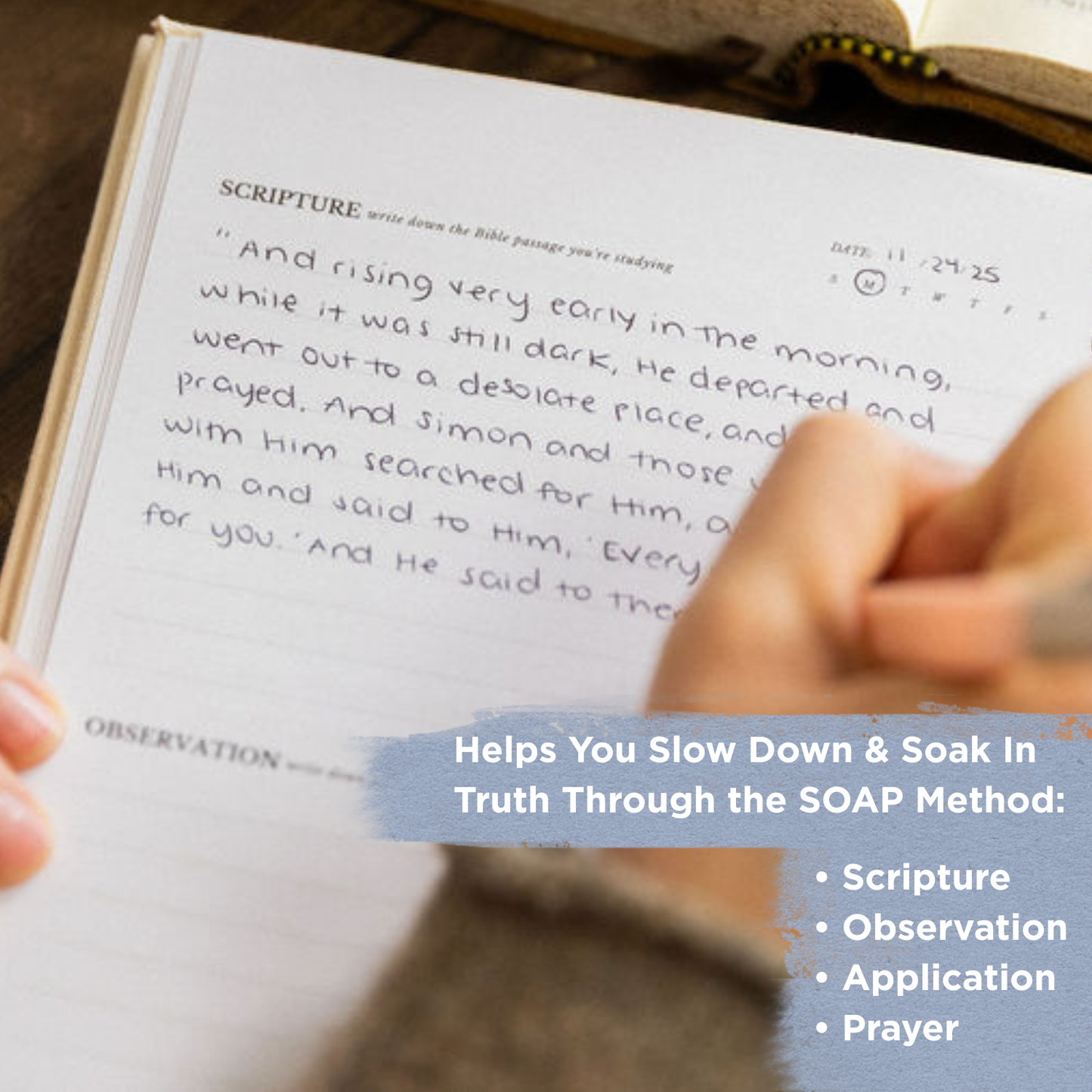 Mr. Pen- Abide Bible Study Journal – A5 Hardcover Journal with 240 Pages, 120gsm Paper, Gold Metal Spiral, Christian Gift for Women, SOAP Bible Study Method