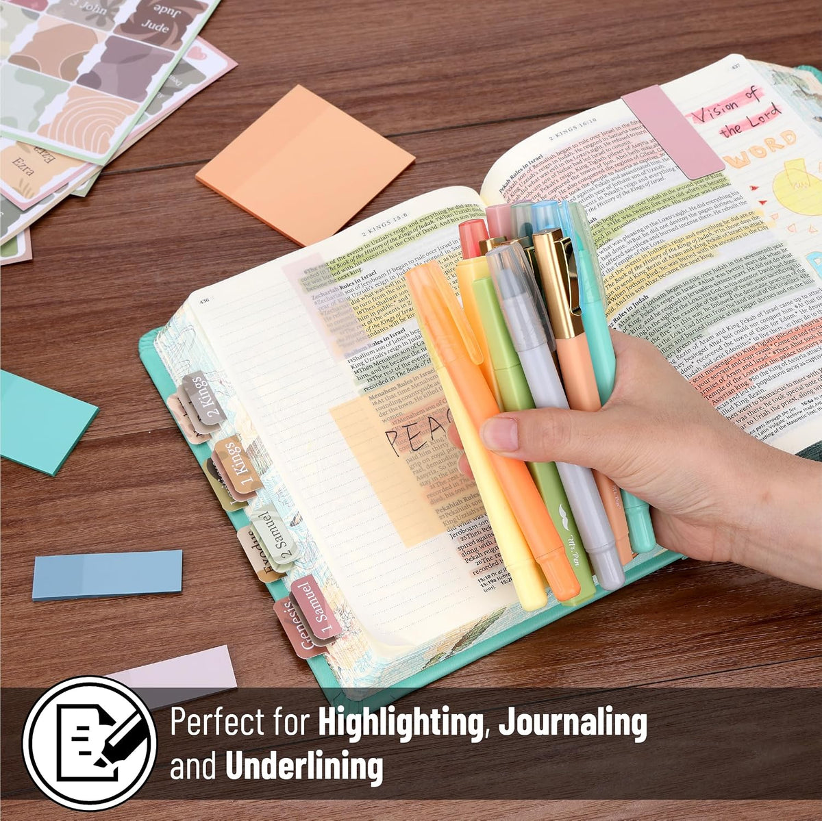 Mr. Pen- Bible Journaling Kit for Women, Bible Study Supplies Journaling Bible Highlighters and Pens No Bleed, Pencil Case, Fineliner, Prayer Cards, Laminated Tabs, Magnetic Bookmarks