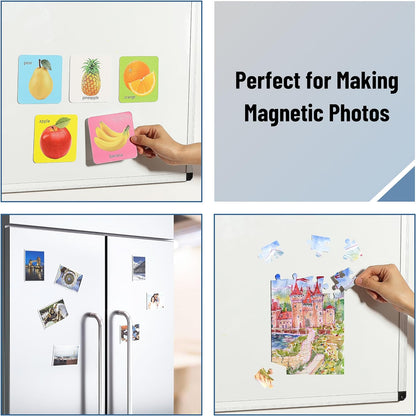 Adhesive Magnetic Sheets, 12" x 16", 5 Pack, Magnetic Sheet, Magnetic Paper, Magnet Paper Sheets, Magnetic Sheets with Adhesive Backing, Flexible Magnetic Sheet, Photo Magnets, Magnet Sheet