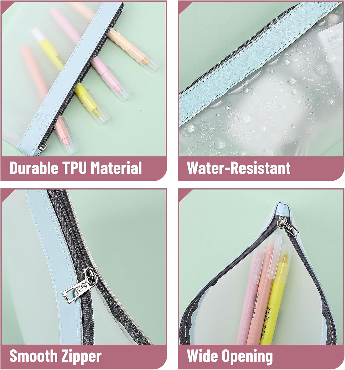 Clear Pencil Pouch, 3 Pack, Clear Pencil Case, Pencil Bags, Clear Pouch, Pencil Case for Kids Pencil Case, Clear Makeup Pouch, Kids Pencil Pouch, Pencil Cases, Clear Make Up Bag