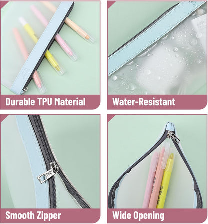 Clear Pencil Pouch, 3 Pack, Clear Pencil Case, Pencil Bags, Clear Pouch, Pencil Case for Kids Pencil Case, Clear Makeup Pouch, Kids Pencil Pouch, Pencil Cases, Clear Make Up Bag